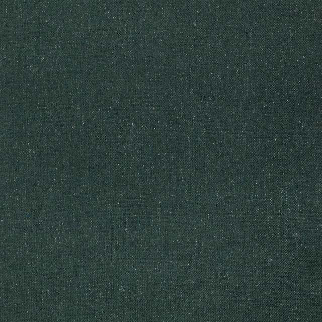 Dark evergreen woven swatch with fine pale flecks and subtle grain