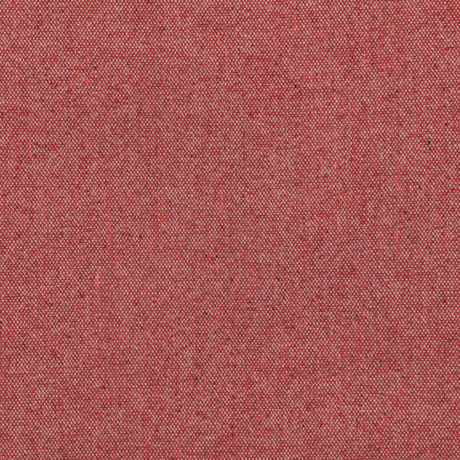 Warm flame-red flecked weave with fine coral and charcoal threads