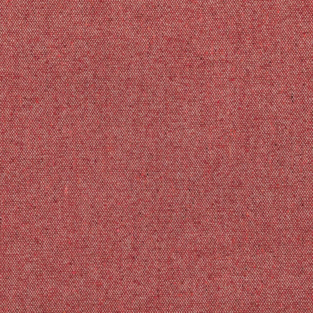 Warm flame-red flecked weave with fine coral and charcoal threads