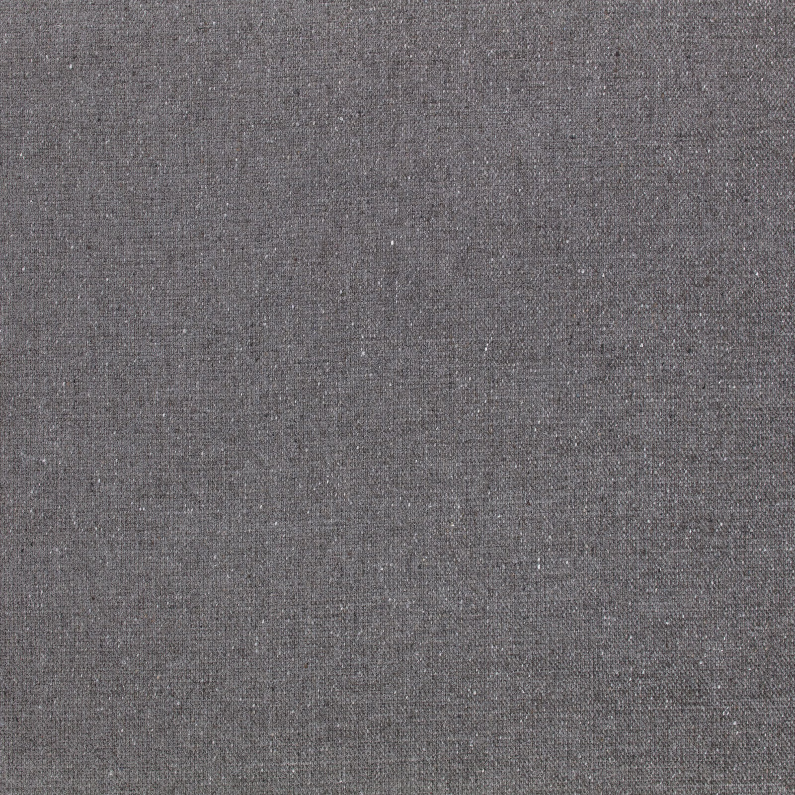 Close-up of graphite-grey woven fabric with fine pale flecks and subtle tonal texture