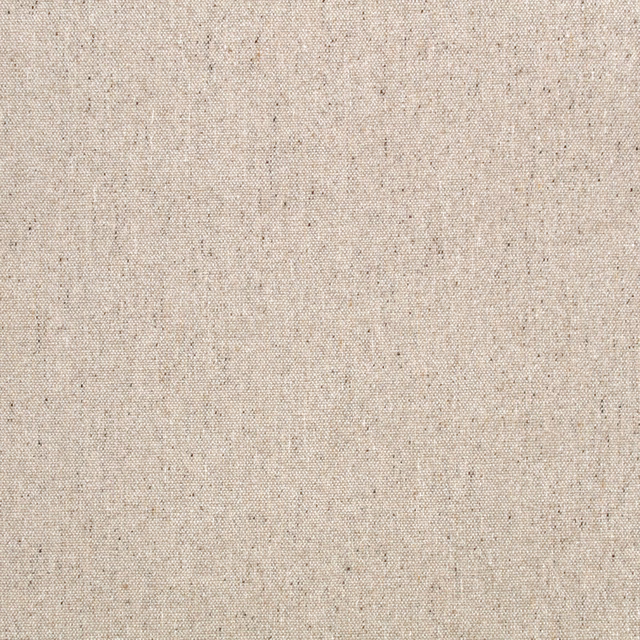 Pale warm beige woven fabric with tiny brown flecks and a tactile fine grid