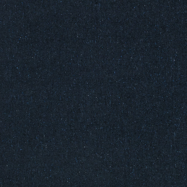 Dark marine-blue woven fabric with tiny blue flecks and a low-sheen textured surface
