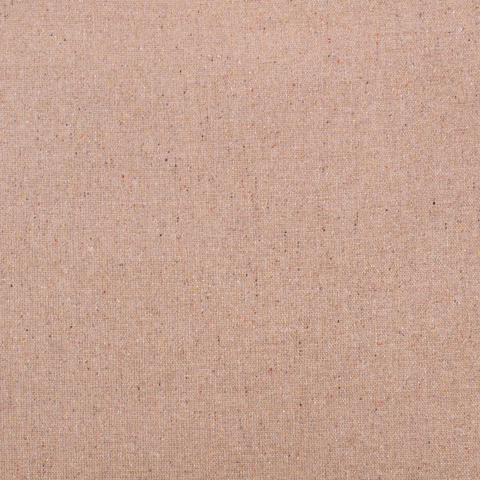 Powder-pink woven fabric with tiny dark flecks and softly textured plain weave