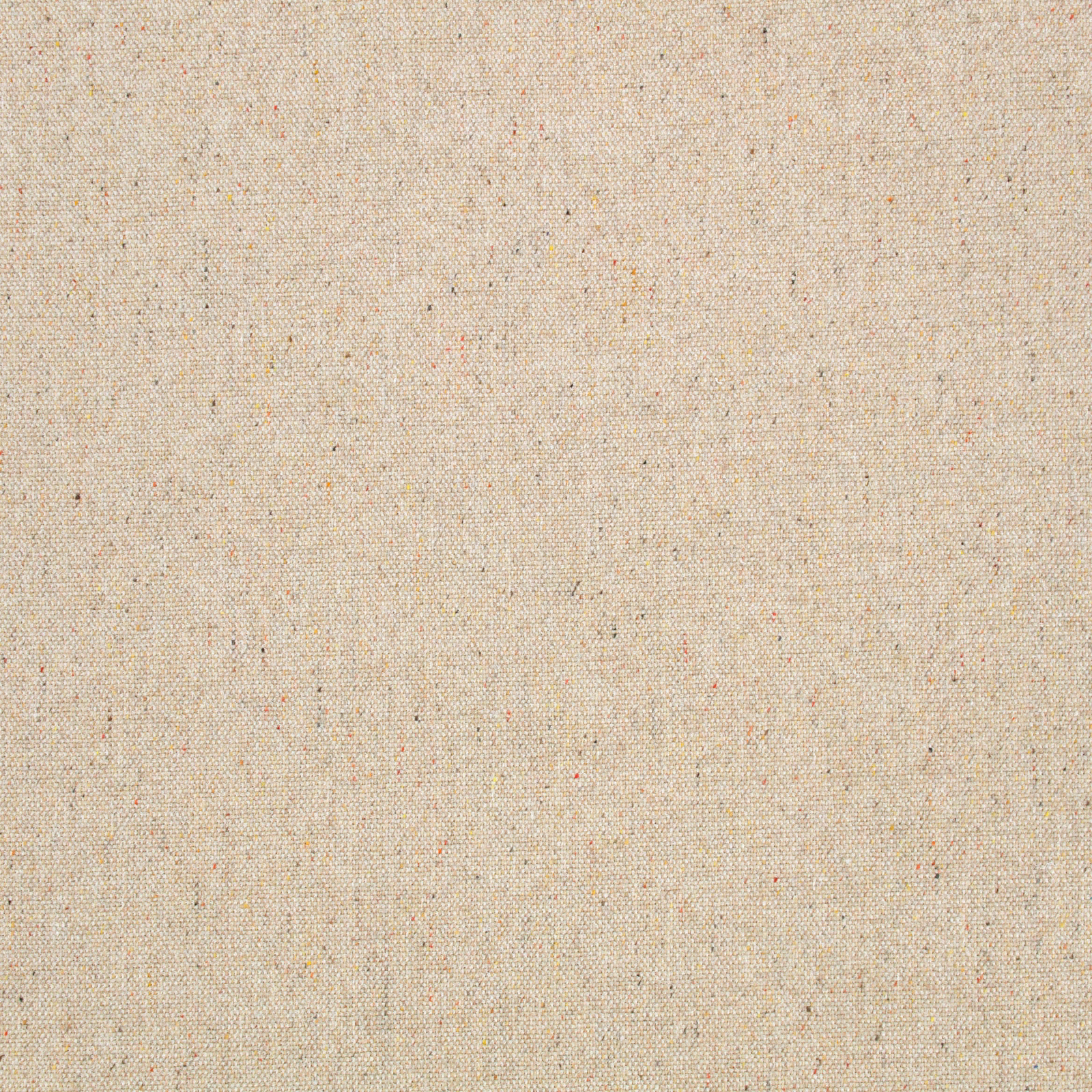 Warm sandstone beige fabric with fine flecked weave and subtle tonal variation