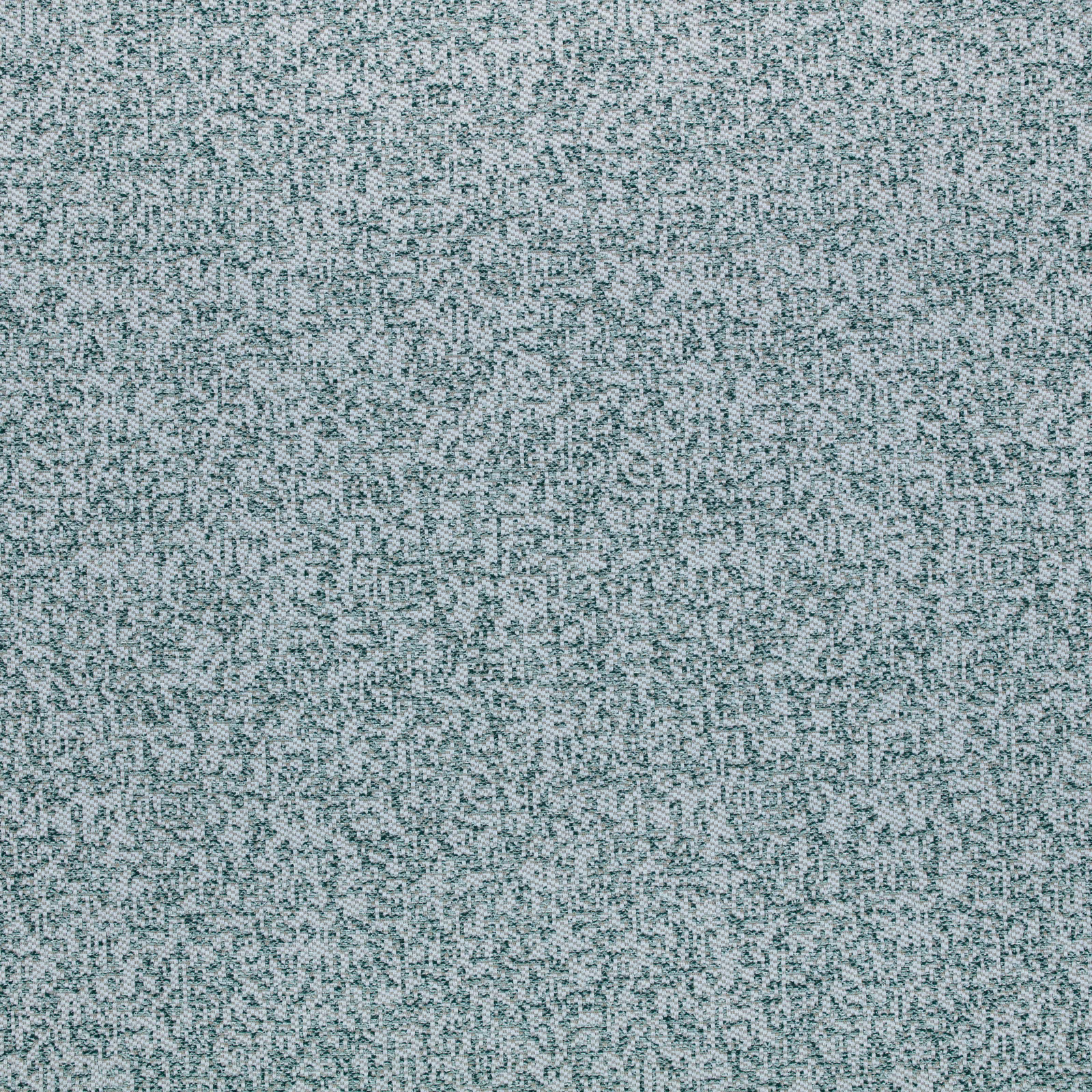 Close view of muted balsam teal fabric with fine mottled woven texture