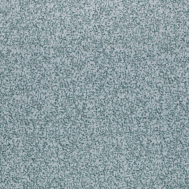 Close view of muted balsam teal fabric with fine mottled woven texture