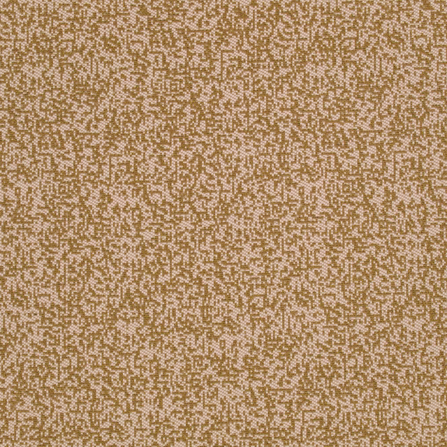 Warm ochre woven ground with tiny cream maze-like geometric flecks