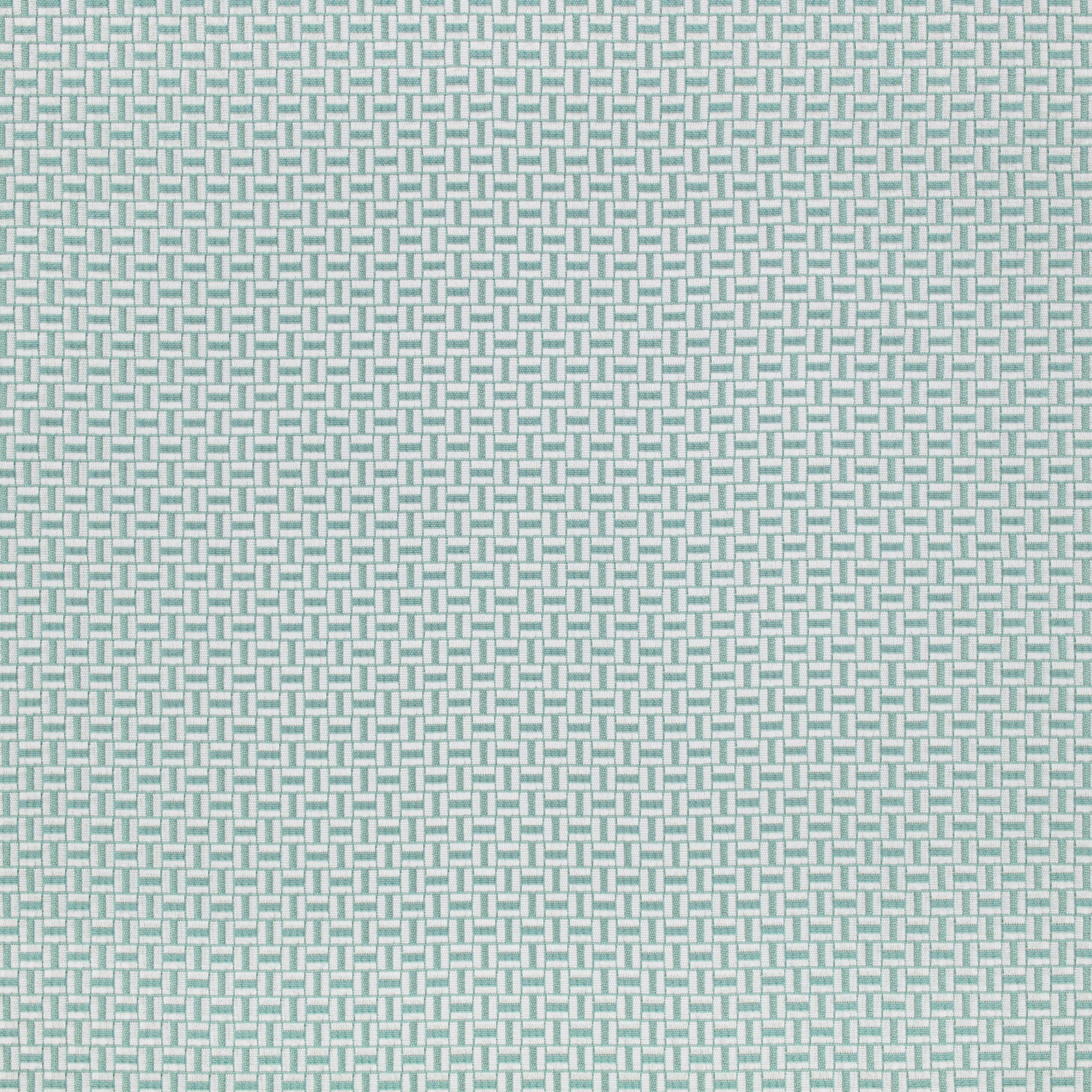 Cool aquamarine and pale grey interlocking basketweave textile with a tactile surface