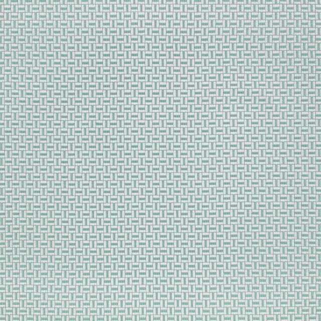Cool aquamarine and pale grey interlocking basketweave textile with a tactile surface