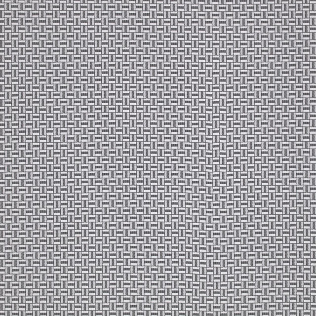 Charcoal-grey textile with tightly repeated pale rectangular basketweave motifs