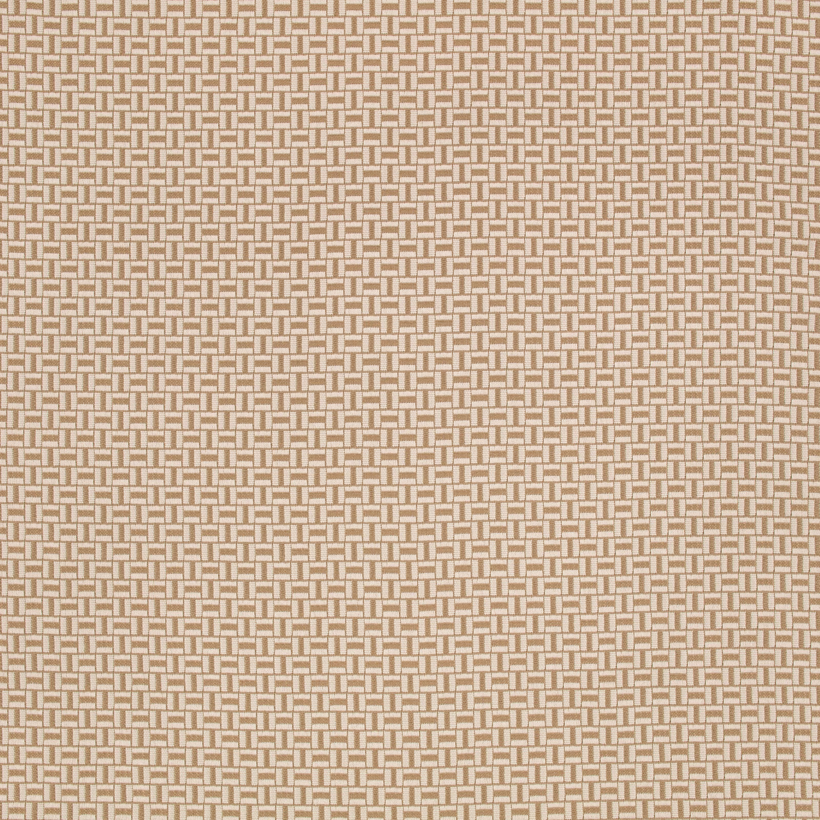 Warm Havana taupe woven ground with cream interlocking rectangular motif