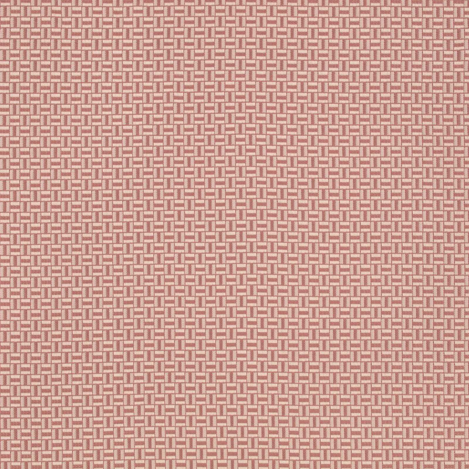 Dusty vintage rose woven with pale beige stepped rectangular motifs