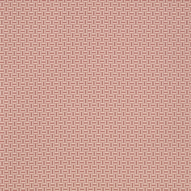 Dusty vintage rose woven with pale beige stepped rectangular motifs