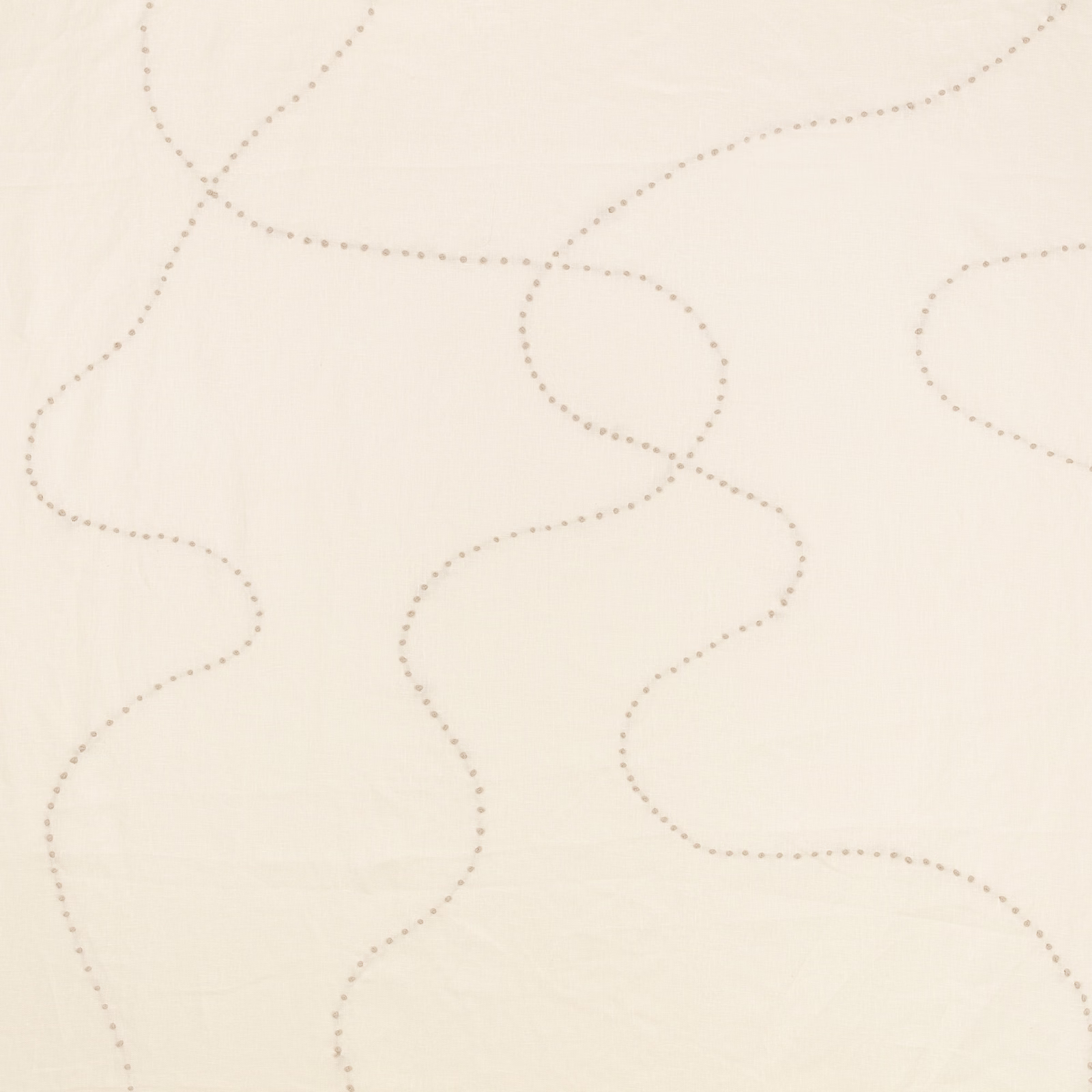 Chalk cream textile with fine taupe dotted loops and a subtly textured surface