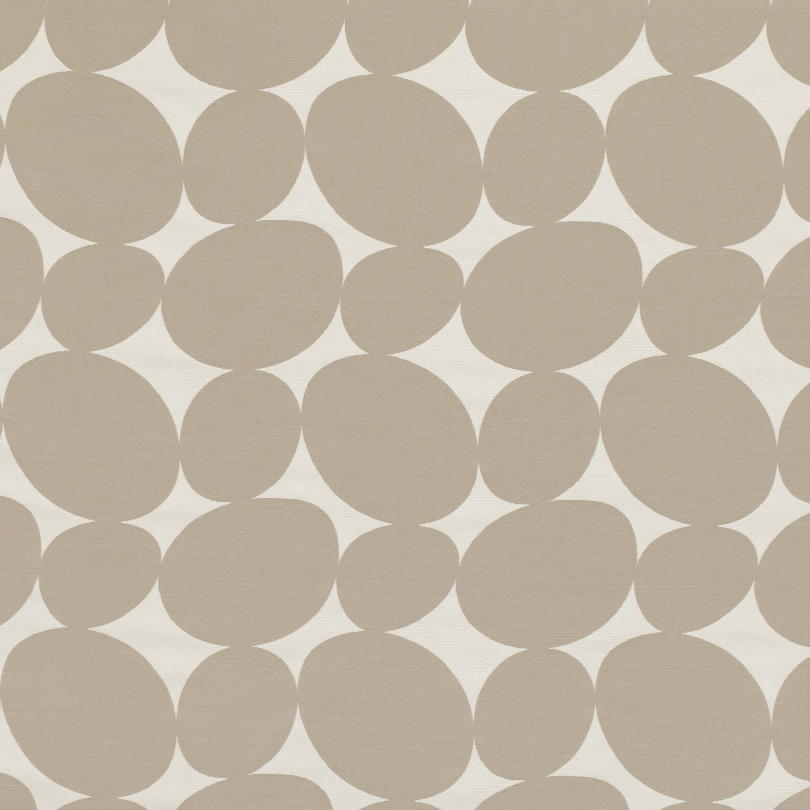 Taupe-beige rounded circles woven across an off-white ground in Circles Natural