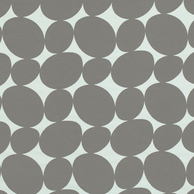 Pale sky-blue woven ground with oversized soft-grey rounded pebble motifs