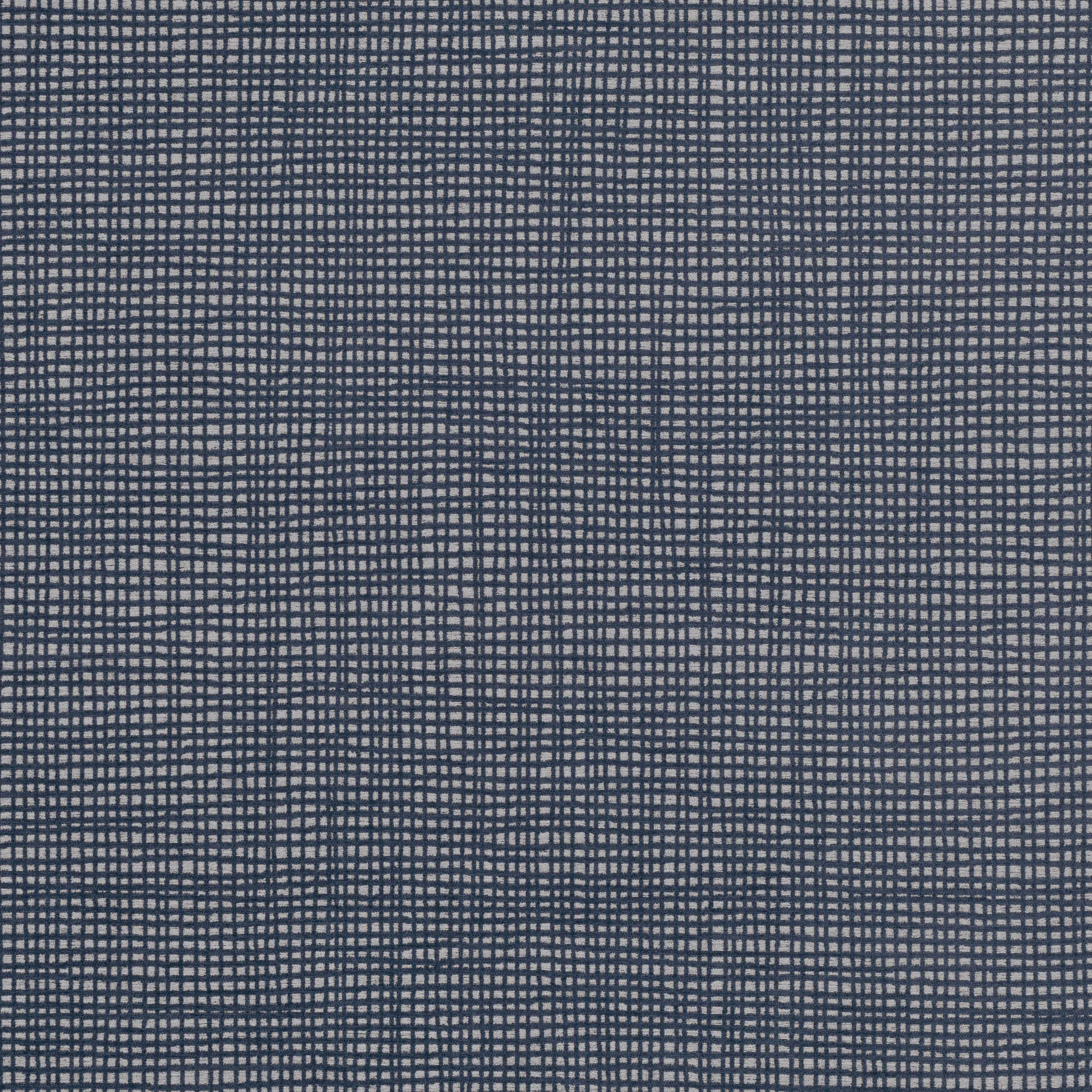 Deep indigo woven swatch with a small irregular blue-grey grid texture