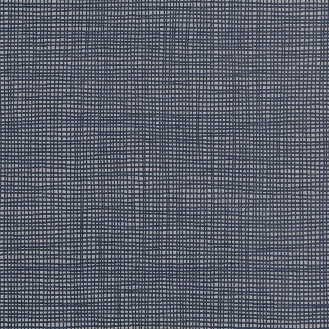 Deep indigo woven swatch with a small irregular blue-grey grid texture
