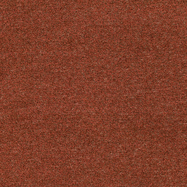 Close view of rust-orange woven textile with fine dark flecks and tonal texture