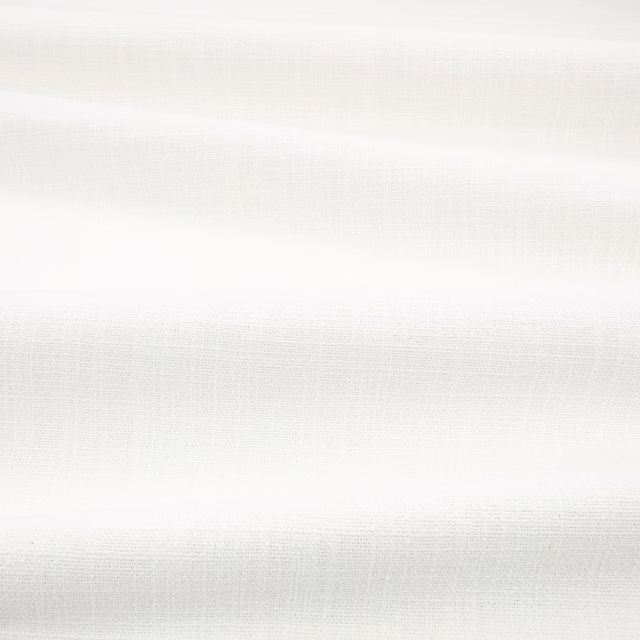 Soft white fine weave with subtle horizontal bands and airy texture