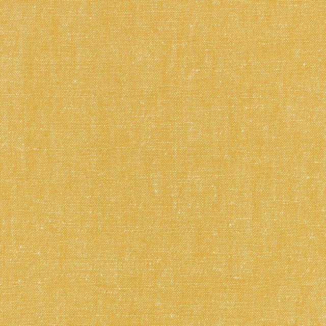 Close-up of warm mustard yellow Hampstead fabric with a fine, subtly irregular weave