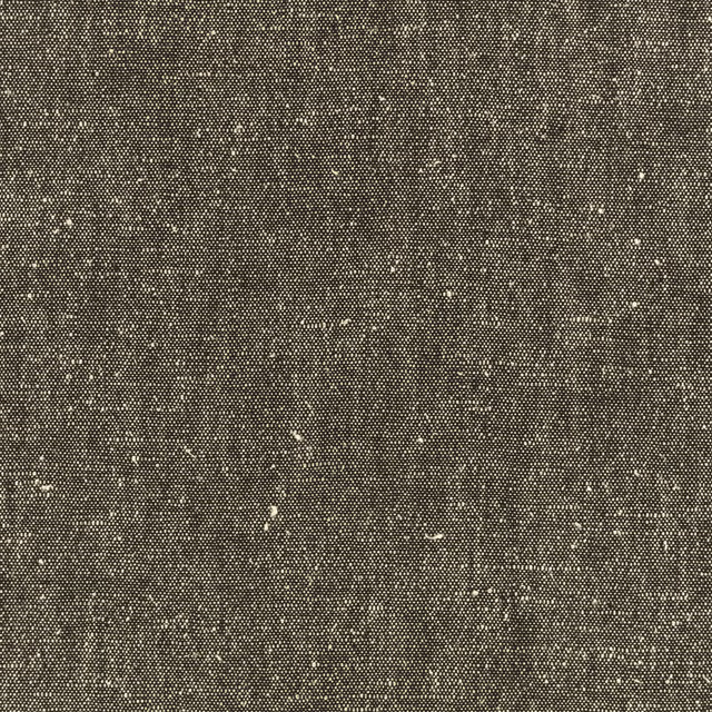 Deep charcoal-brown woven upholstery textile with irregular pale flecks and fine tactile texture