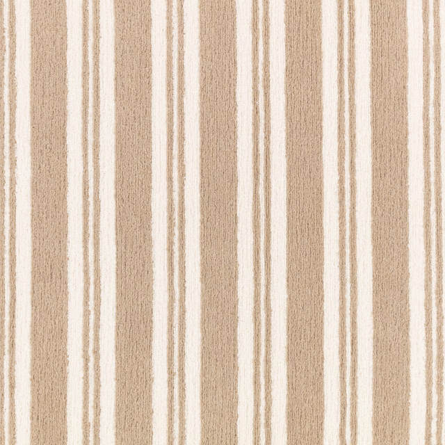 Textured Knight Buff fabric with irregular cream stripes on a warm buff ground