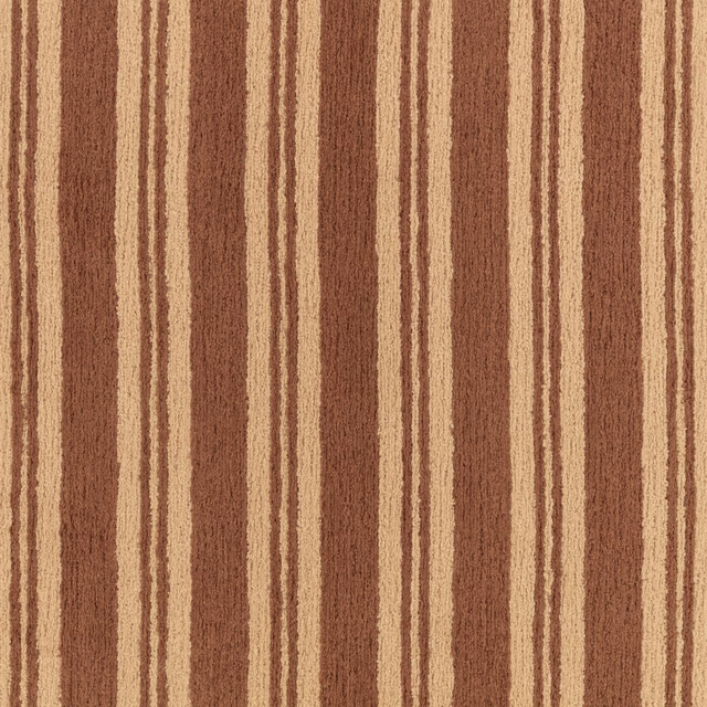 Warm saddle-brown and tan irregular vertical stripes with a softly textured woven surface