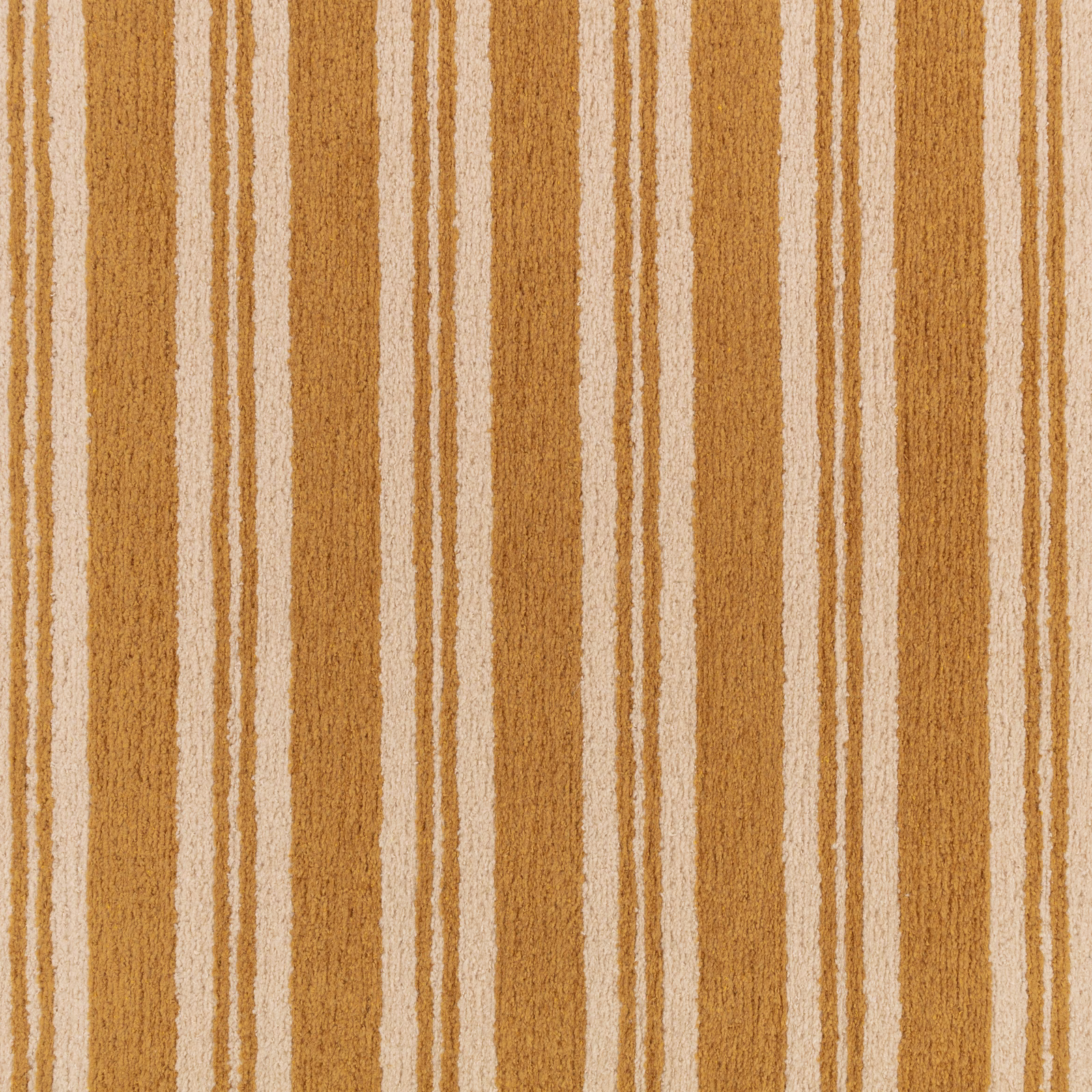 Textured tobacco-brown fabric with irregular vertical cream stripes