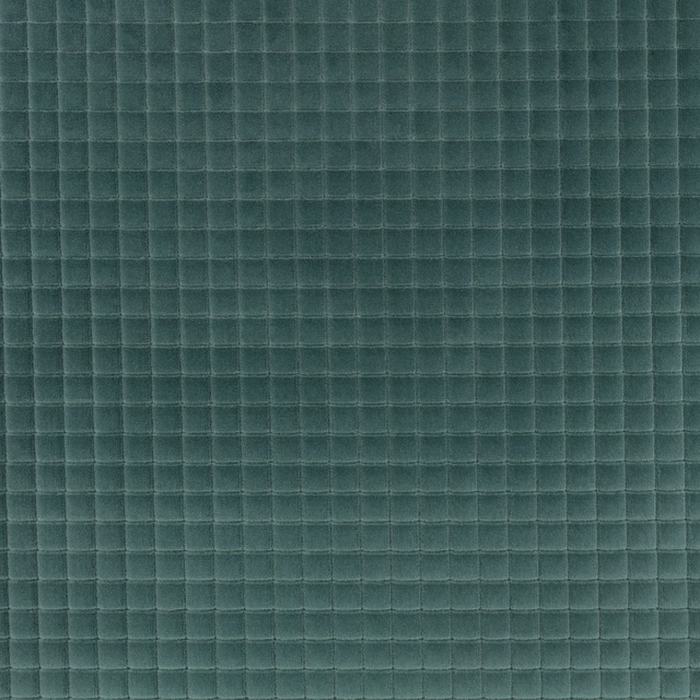 Deep mallard teal fabric with a softly raised, small woven grid