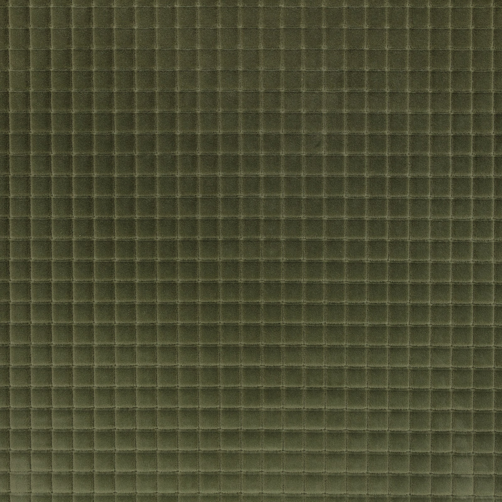 Deep pine green fabric with a finely raised, softly textured square grid weave