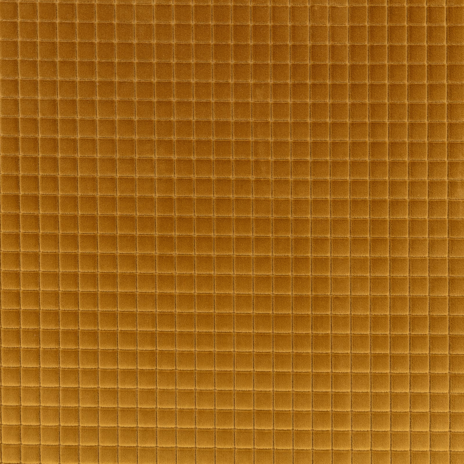 Warm tobacco-brown raised grid textile with softly lustrous, padded-looking squares