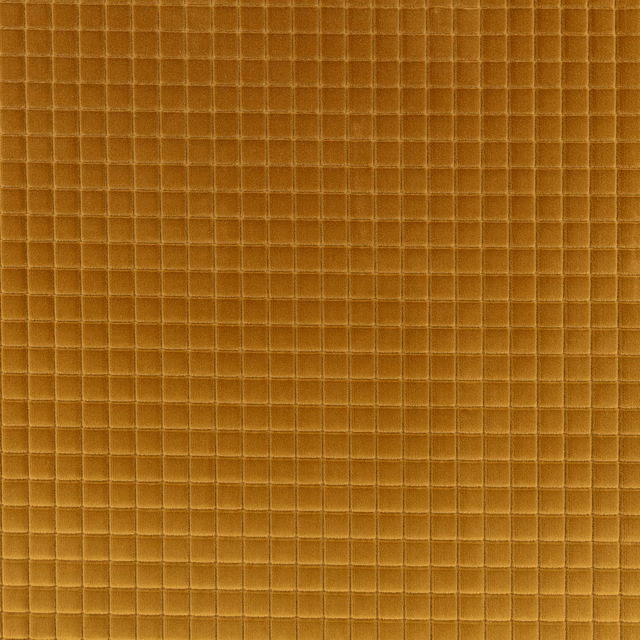 Warm tobacco-brown raised grid textile with softly lustrous, padded-looking squares