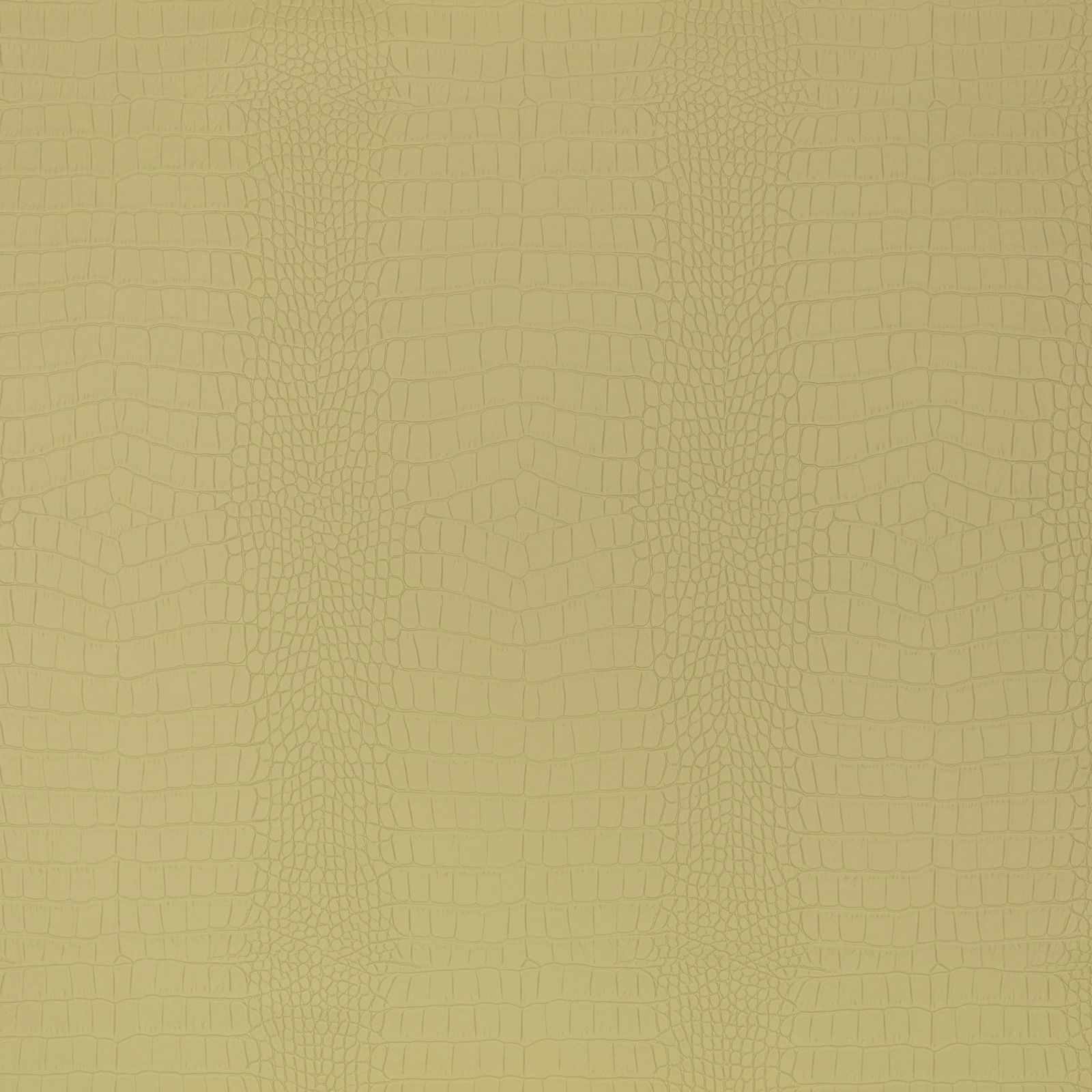 Muted artichoke-green crocodile-effect fabric with softly embossed irregular scale texture