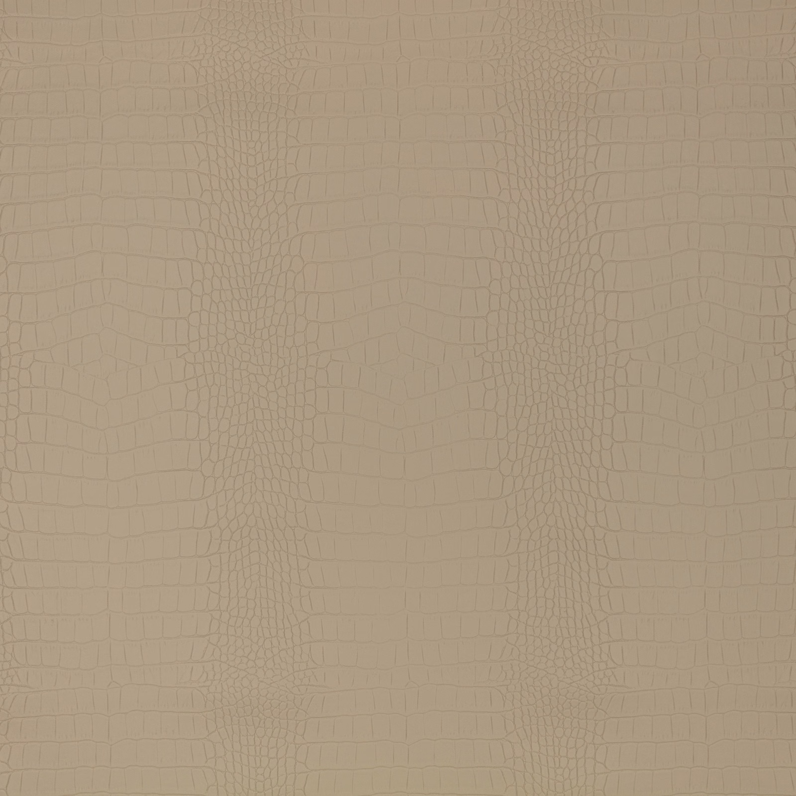 Muted taupe crocodile embossing with vertical bands and softly varied scale texture