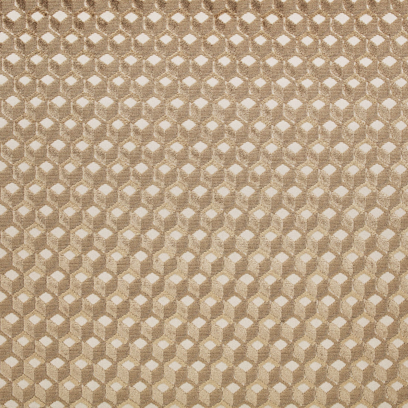 Warm taupe Havana fabric with small cream diamond motifs in a textured weave