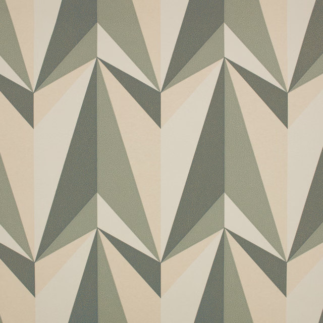 Large geometric origami rocket shapes in muted pistachio sage, cream and beige