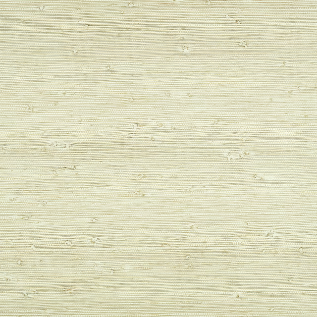 Pale pistachio wallcovering with fine horizontal ribbing and scattered irregular slub marks
