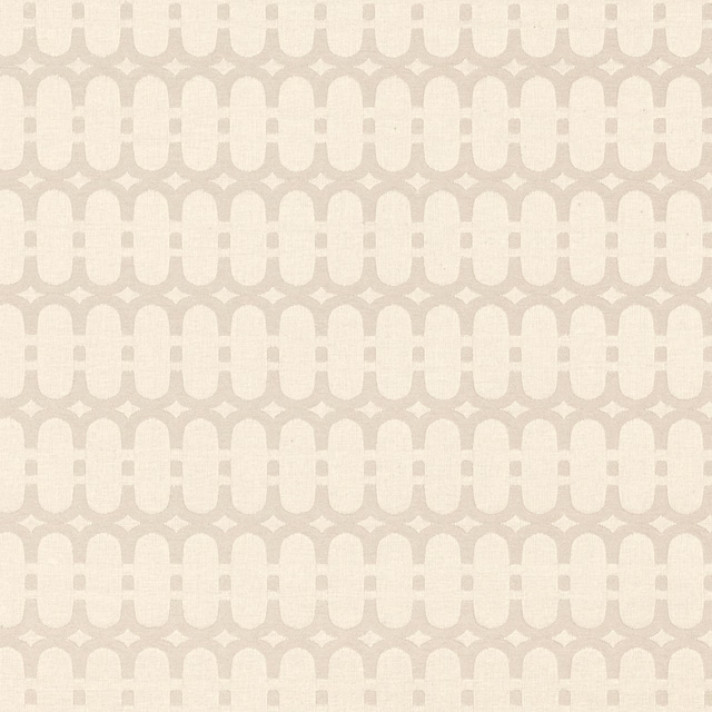 Warm biscuit fabric with taupe linked loops, pale flecks and a tactile woven ground