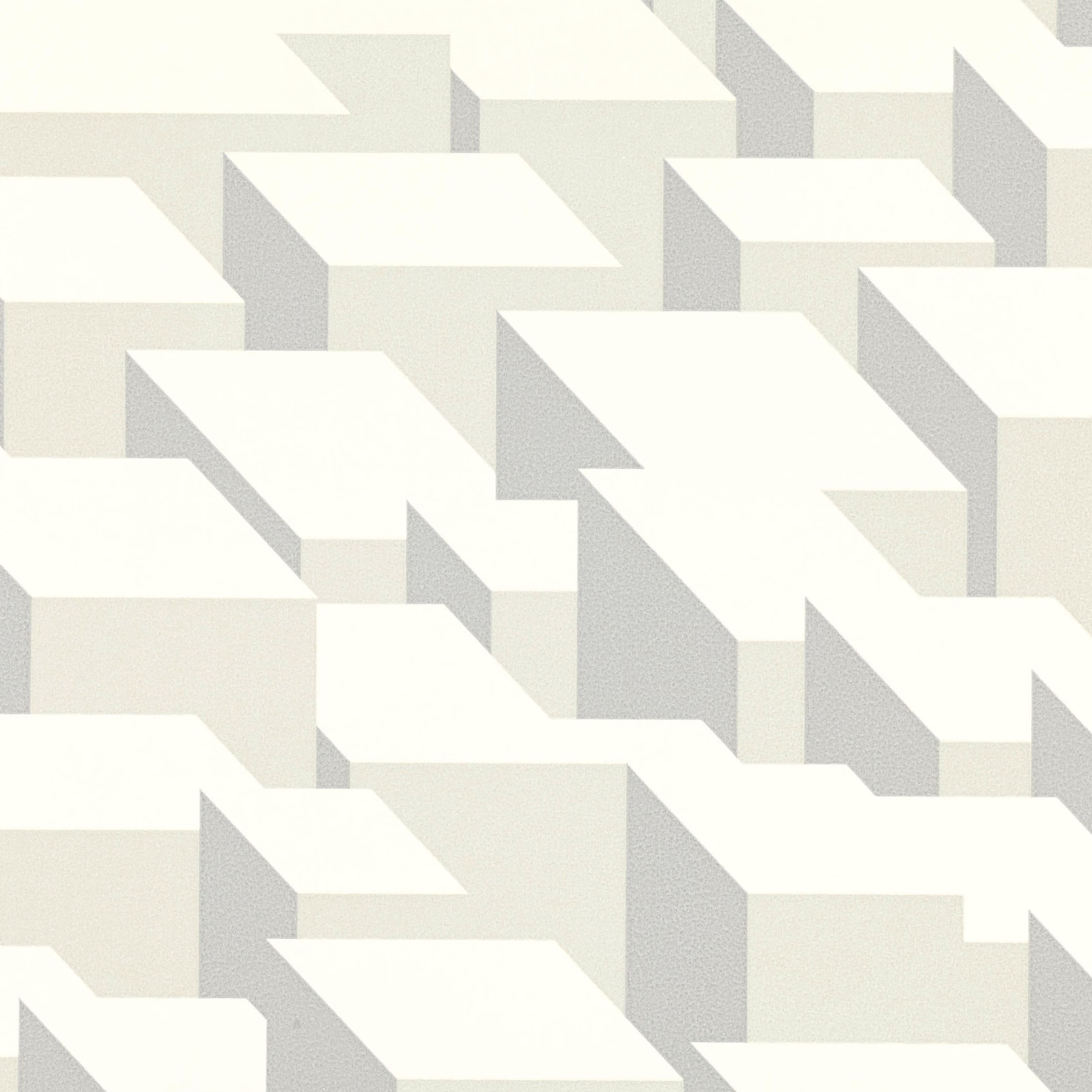 Ivory and pale grey geometric blocks forming a softly dimensional wall pattern