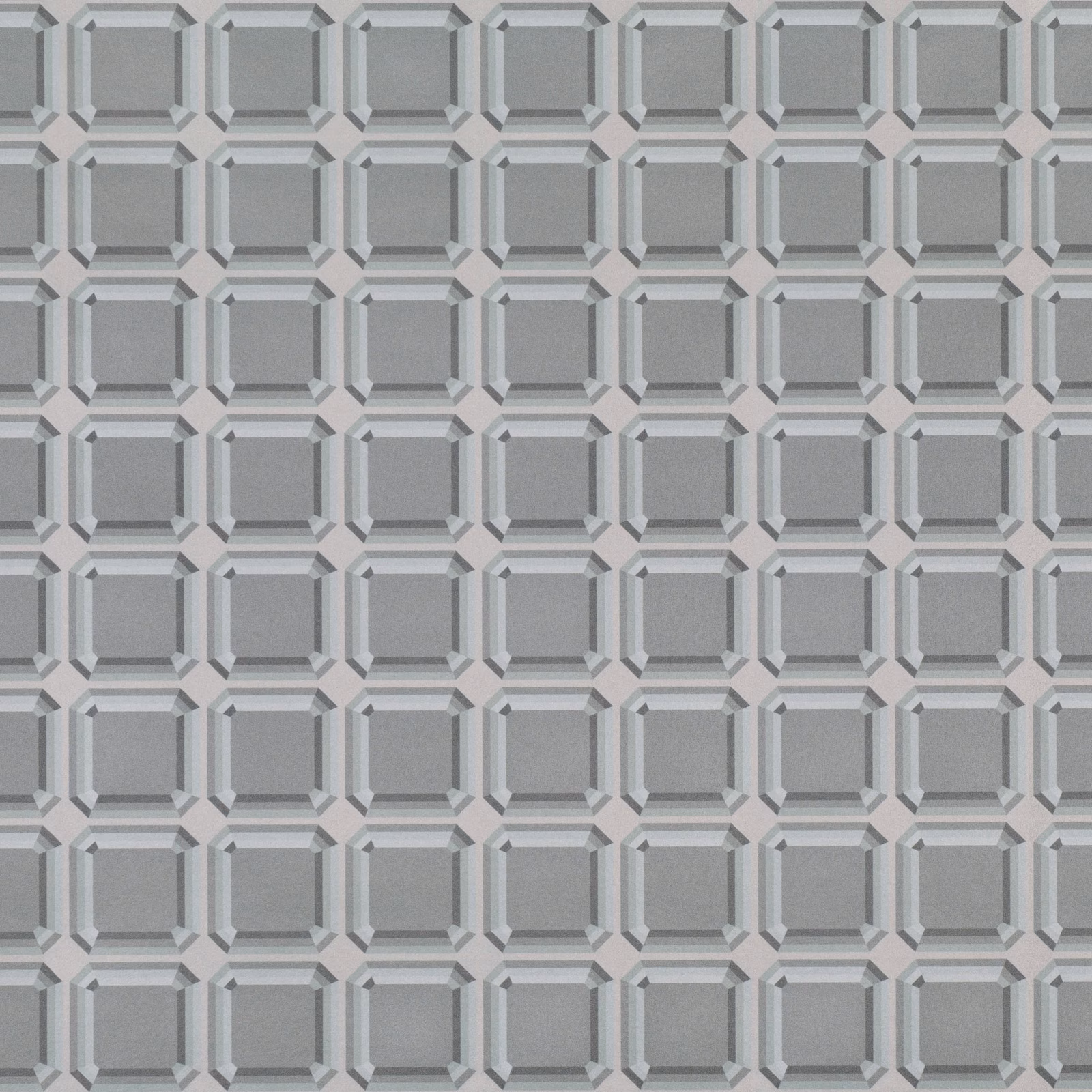 Cool concrete-grey wallpaper with repeating faceted square blocks and subtle tonal depth