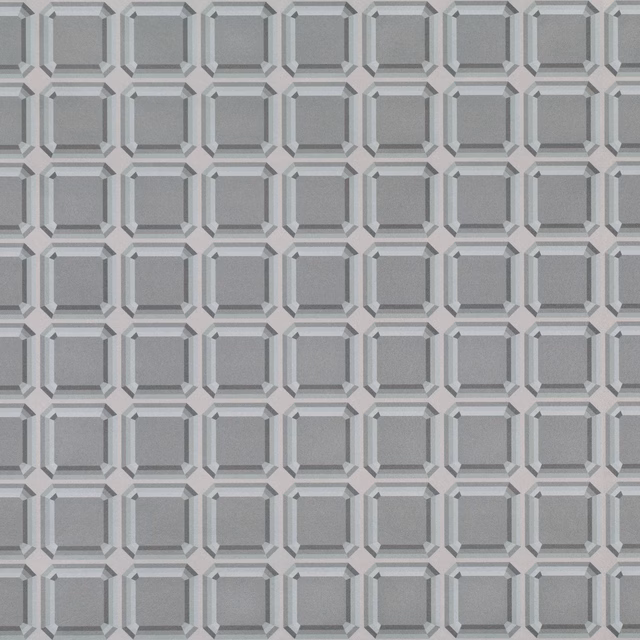 Cool concrete-grey wallpaper with repeating faceted square blocks and subtle tonal depth