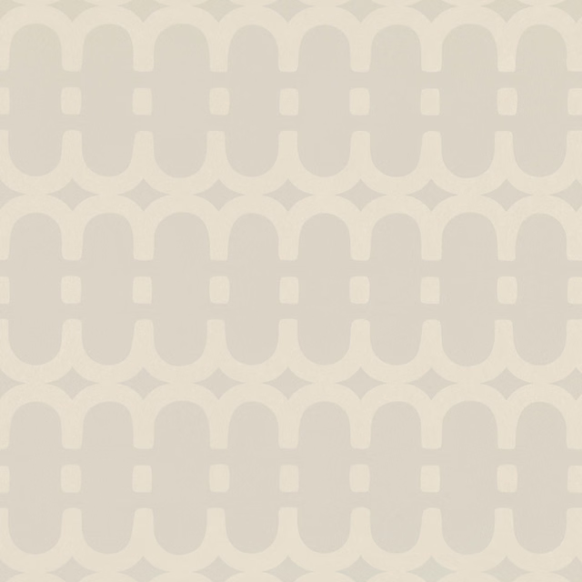 Pale pearl wallpaper with repeating greige loop links and tiny diamond details
