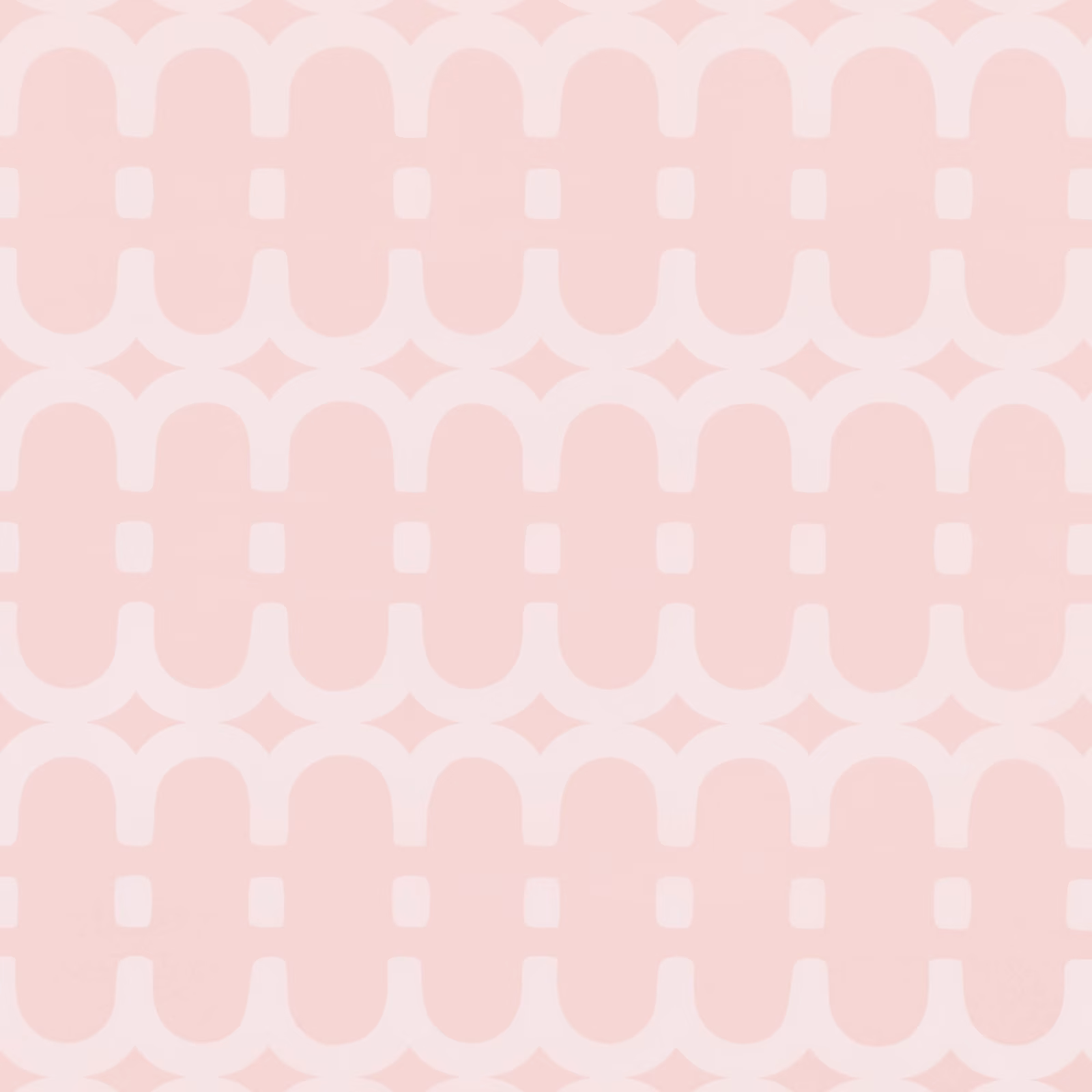 Pale blush rose wallpaper with repeating rounded links and soft cream geometric gaps