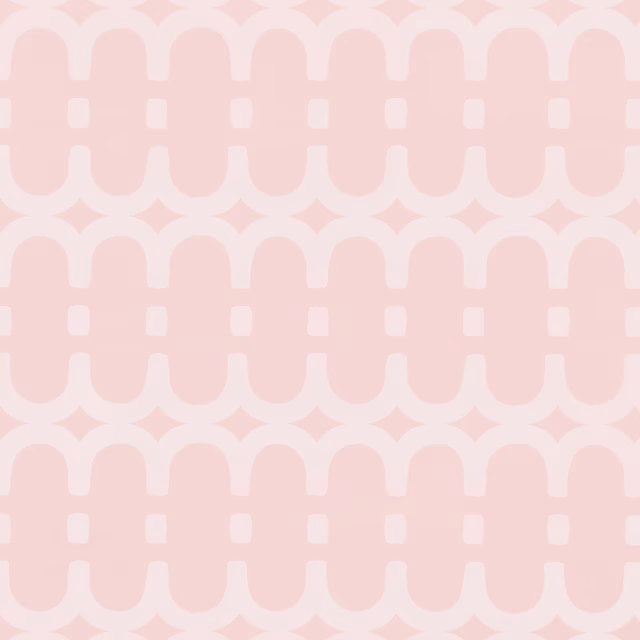 Pale blush rose wallpaper with repeating rounded links and soft cream geometric gaps