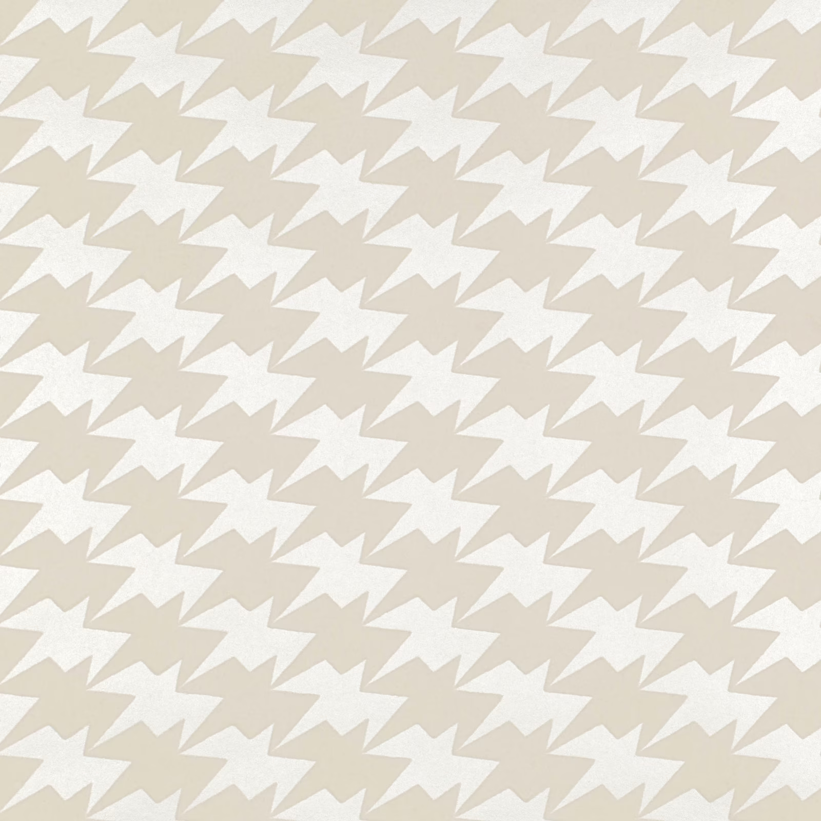 Ivory angular bird motifs repeating across a pale beige Pearl wallpaper ground