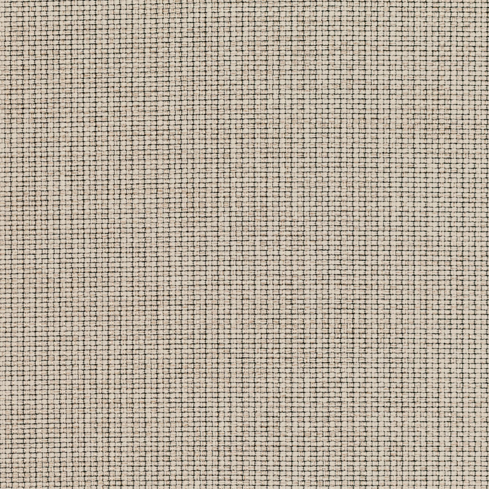 Close-up of ivory woven fabric with a fine charcoal-black irregular grid