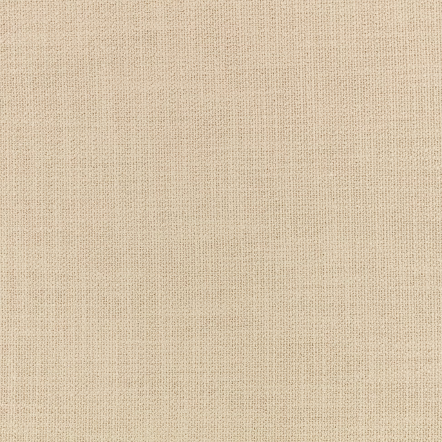 Close view of warm oatmeal beige fabric with fine flecked woven texture