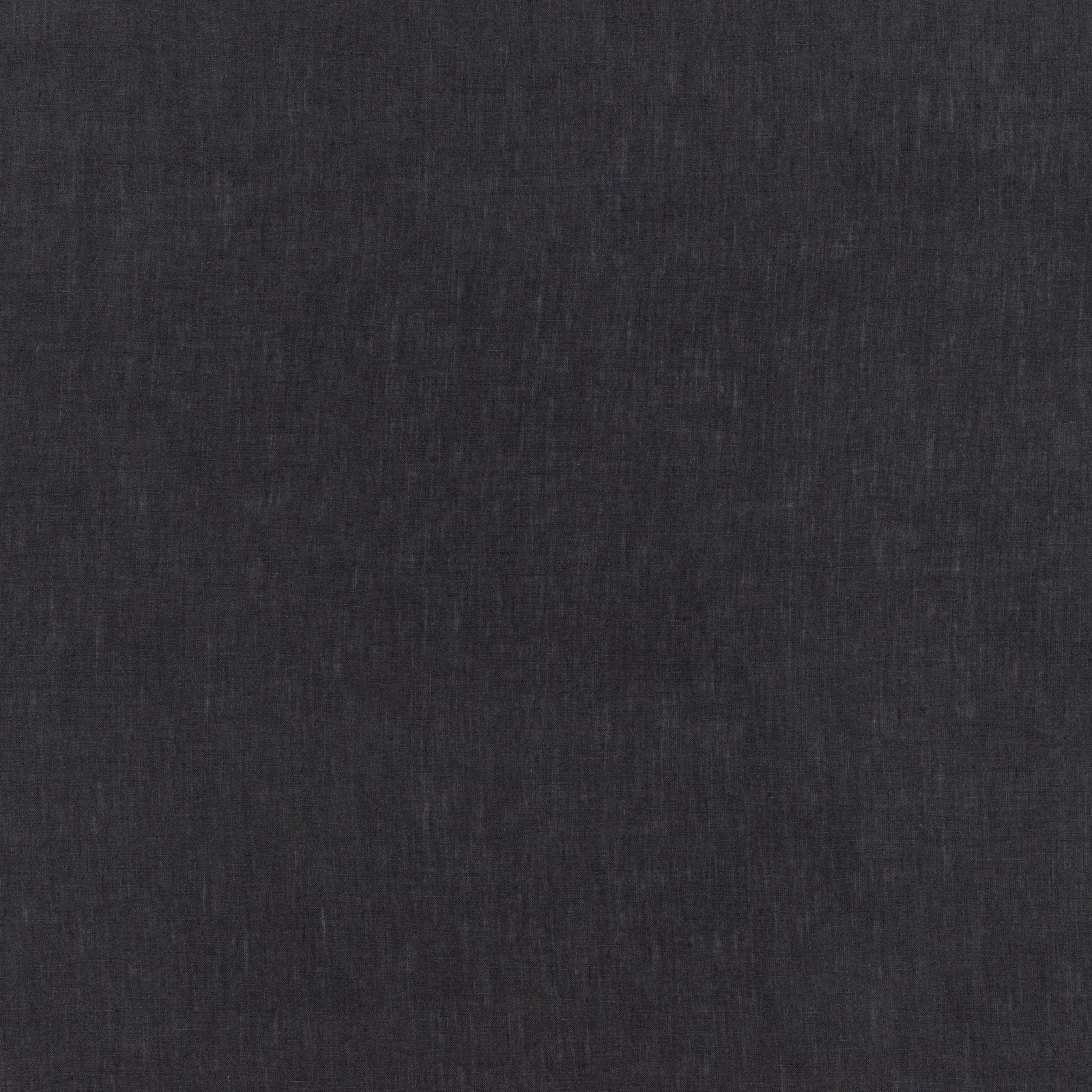 Near-black raven charcoal fabric with subtle vertical strié and tonal woven texture