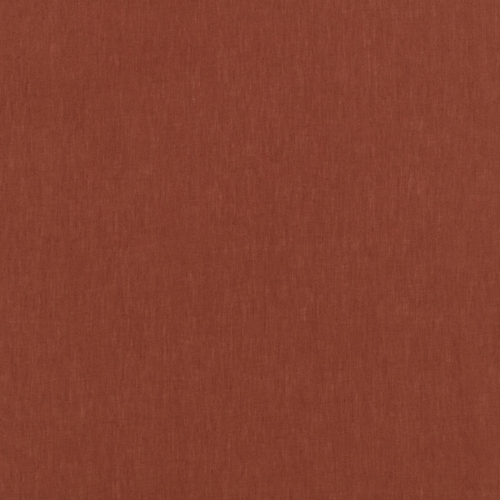 Warm rust-terracotta fabric with a fine, subtly slubbed vertical weave
